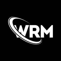 WRM logo. WRM letter. WRM letter logo design. Initials WRM logo linked with circle and uppercase monogram logo. WRM typography for technology, business and real estate brand.