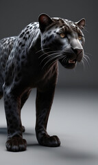 wild panther, dark background.