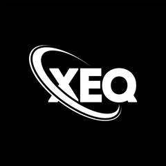 XEQ logo. XEQ letter. XEQ letter logo design. Initials XEQ logo linked with circle and uppercase monogram logo. XEQ typography for technology, business and real estate brand.