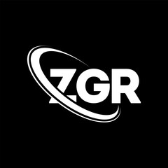 ZGR logo. ZGR letter. ZGR letter logo design. Initials ZGR logo linked with circle and uppercase monogram logo. ZGR typography for technology, business and real estate brand.