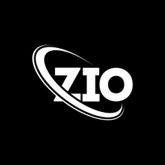 ZIO logo. ZIO letter. ZIO letter logo design. Initials ZIO logo linked with circle and uppercase monogram logo. ZIO typography for technology, business and real estate brand.