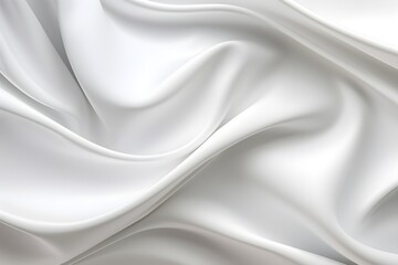 Fototapeta premium White clear bright silk fabric background, view from above. Smooth elegant colorful silk or satin shining luxury cloth texture can use as abstract background banner wallpaper with copy space, close-up