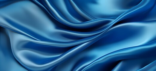 Fototapeta premium Pastel blue cyan silk fabric background, view from above. Smooth elegant colorful silk or satin shining luxury cloth texture can use as abstract background banner wallpaper with copy space, close-up