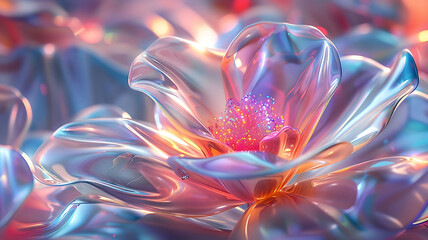 Iridescent crystal flowers
