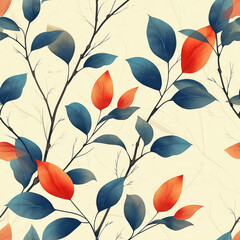leaf frameless pattern to enlarge and use as graphic element like background, tiles, ai generated