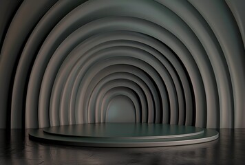 Naklejka premium Dimly Lit Tunnel With Light at End