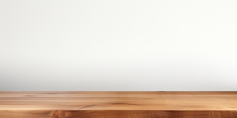 Corner view of empty wood table, white background, clipping path.