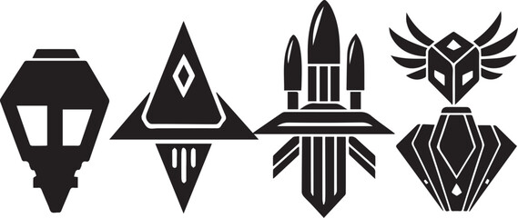 Set video game symbol. Hand drawn vector illustration