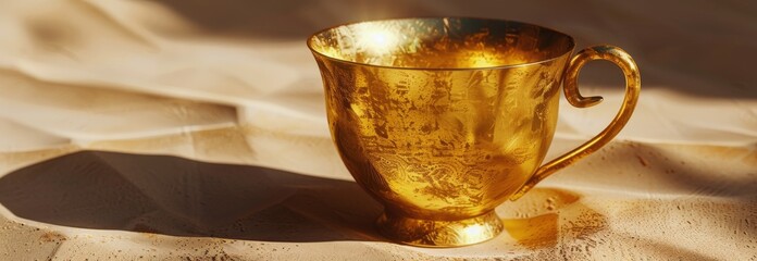 Golden Cup on Table