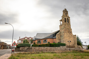 Church of Saints Justo and Pastor in San Justo de la Vega, Comarca of La Vega del Tuerto, province of Leon, Castile and Leon, Spain - 753296731
