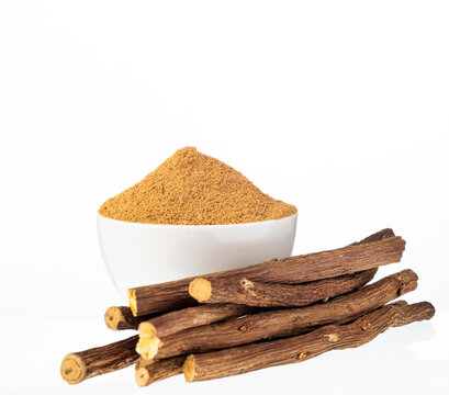 Organic dried licorice sticks with powder - Glycyrrhiza glabra
