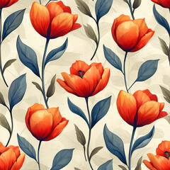 flower bloom Pattern Tile for seamless backgrounds, ai generated