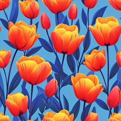 flower bloom Pattern Tile for seamless backgrounds, ai generated