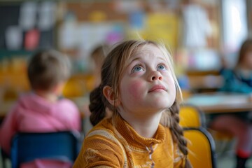 Girl with Down syndrome working in restaurant kitchen. smiling. Inclusion. diversity. equal opportunity employment concept. Perfect for World Down Syndrome Day or disability awareness campaigns