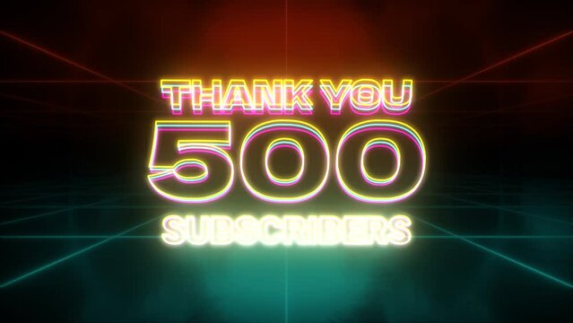500 Subscribers animation retro background
