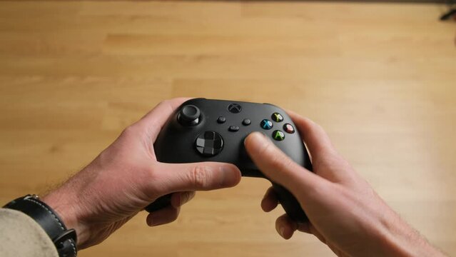 Joystick controller for playing on the new xbox series x console. Kiev, Ukraine - March 07, 2024