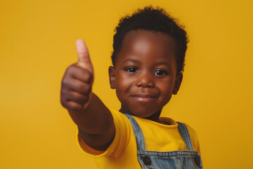 young child smiling doing thumbs up sign, ok sign, thumbs up sign, happy child, children's day, child protection, happy and healthy child