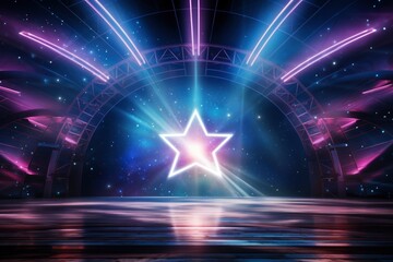 Obraz premium Shining star stage background