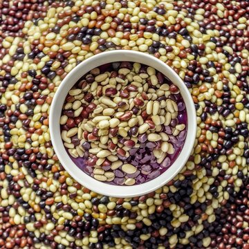Beans and lentils in a bowl grains food concept ingredient