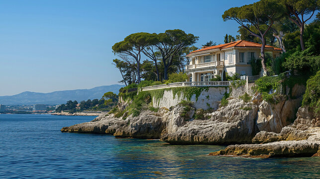 AI-Generated Luxurious Seaside Villa in French Riviera