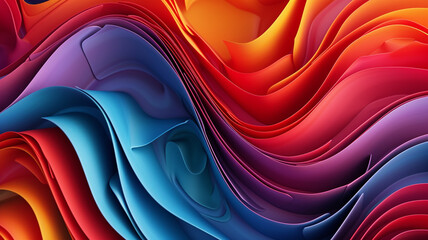 Captivating interplay of vibrant tones sculpting a 3D classic abstract wallpaper in vertical brilliance