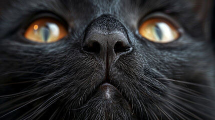 Gatto nero. Primo piano.