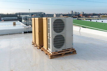 conditioning system,Air conditioning ready for installation. New air conditioning, air conditioning...