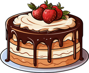 cake vector illustration isolated on transparent background. 
