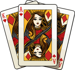 playing cards vector illustration isolated on transparent background. 
