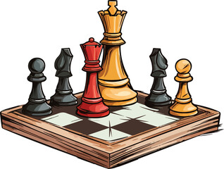 chess illustration isolated on transparent background. 
