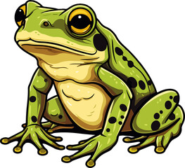 Fototapeta premium frog illustration isolated on transparent background. 