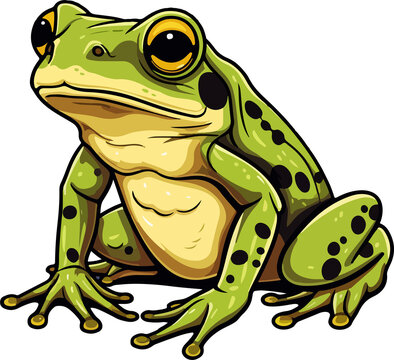 frog illustration isolated on transparent  background. 
