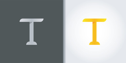 rigid letter t logo set
