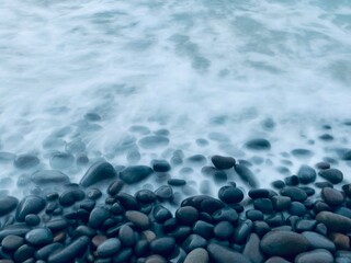 Round stones, Taranaki, New Zealand