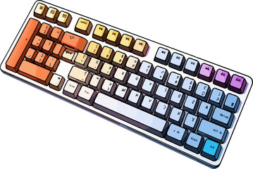 keyboard illustration isolated on transparent background. 
