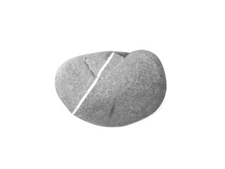 Lone pebble isolated on white