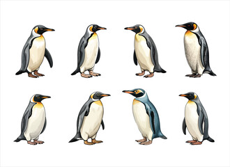 Fototapeta premium penguin vector illustration isolated on white background. 