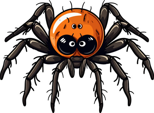 spider illustration isolated on transparent background. 
