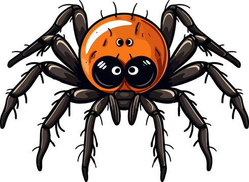 spider vector illustration isolated on transparent background. 
