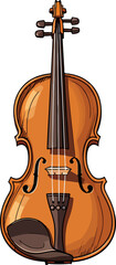 violin vector illustration isolated on transparent background. 
