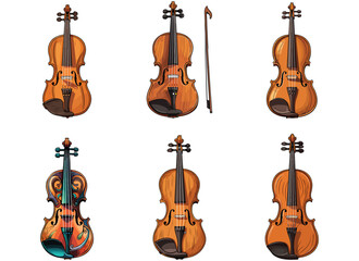 violin vector illustration isolated on white background. 
