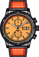watch vector illustration isolated on transparent background. 
