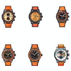 watch vector illustration isolated on white background. 
