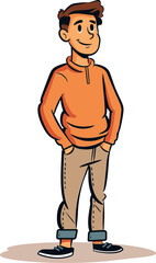 Fototapeta premium Man and the Cybernetic Frontier: Vector Journey through Technological Realms