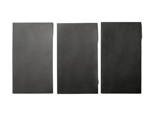 Set of black blank paper, sticky note isolated on transparent background, transparency image, removed background