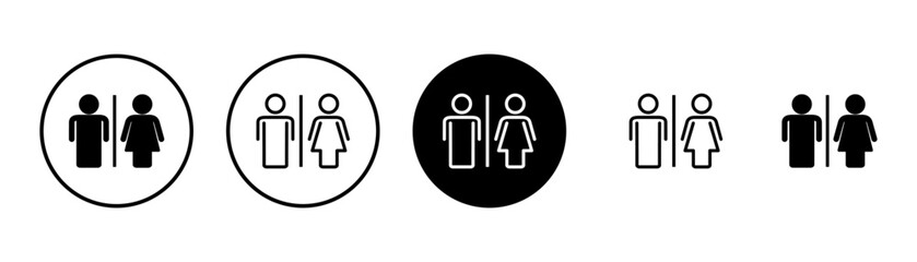 Toilet icon vector isolated on white background. Toilet sign. Man and woman restroom sign vector. Male and female icon