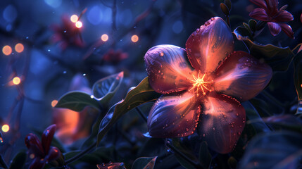 Glowing Hibiscus Flower