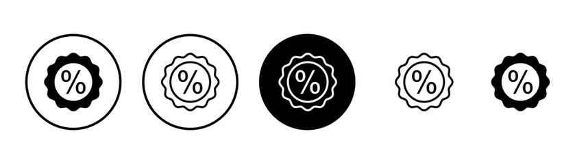 Discount icon vector isolated on white background. Discount tag icon.