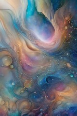 Multicolor Impasto Nebula Close-Up Photography Wallpaper Background - obrazy, fototapety, plakaty