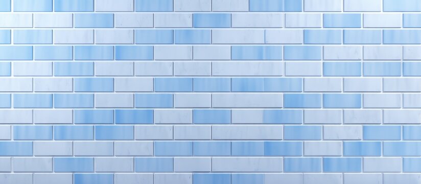 High resolution photo of a white and blue tiled wall or a seamless brick texture for interior background